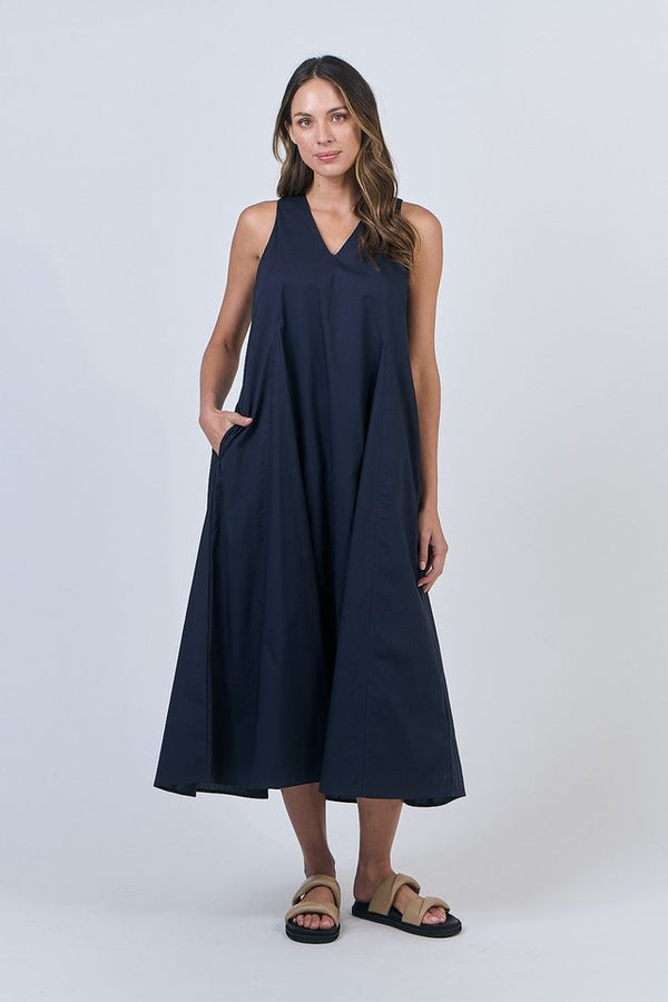 Ink Linen Dress - Naturals