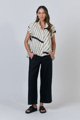 Collared Linen Top - Isobars