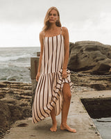 Ebby & I Linen Motion Maxi Dress Brown