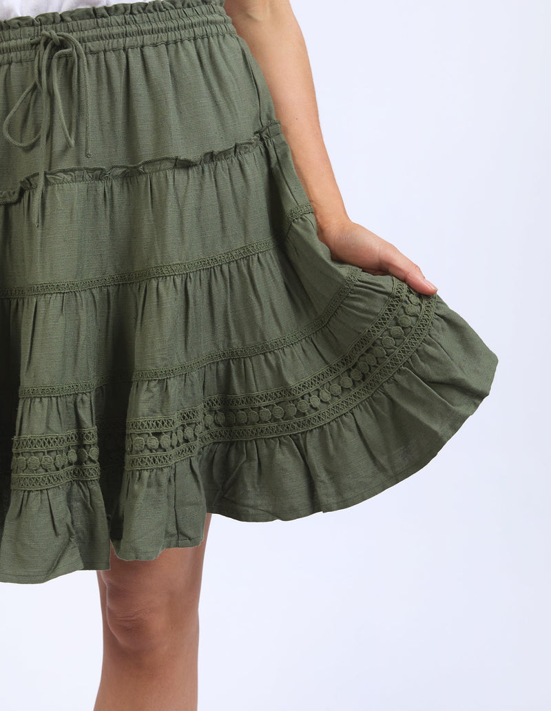 Market Lace Trim Skirt Clover