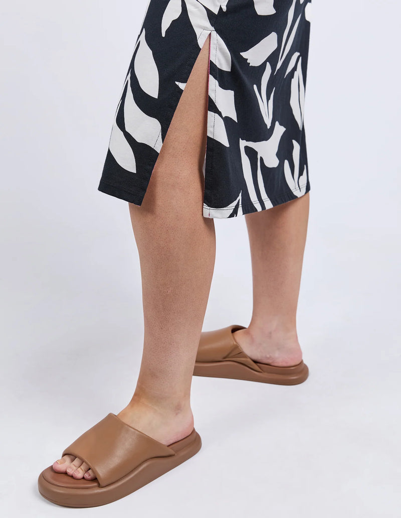 Mimosa Tee Dress - Black Yardage Print