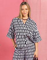 Kivi Shirt - Midnight Abstract Print