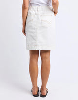 Atlas Denim Skirt White