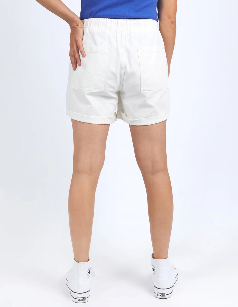 Emma Relaxed Denim Short - Vintage White