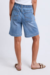 Birdie Long Denim Short - Light Blue
