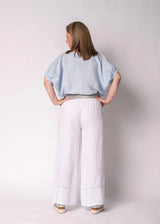 Solene Linen Top - Baby Blue
