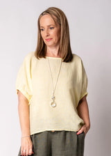 Solene Linen Top - Lucca Lemon
