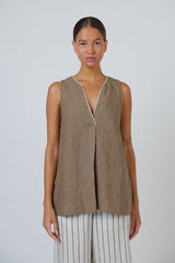 Sleeveless Linen Top - Agate