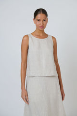 Sleeveless Linen Top - Sand