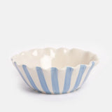 Blue Outside Stripe / Lemon Motif Frilly Bowl