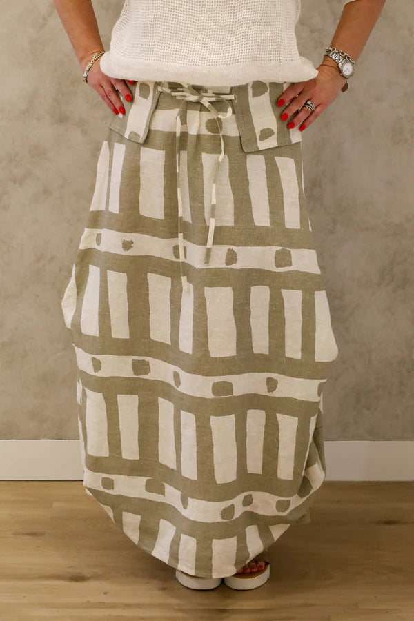 Sunday Linen Skirt in Latte
