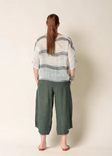 Haddon Top in Cream with Khaki Stripe