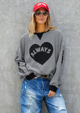 Always Waffle Top - Black/White