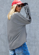 Always Waffle Top - Black/White