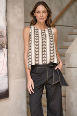 Linen Top - Chevron