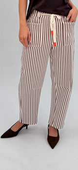 Carter Barrel Jeans - Choc Stripe