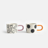 Mono Spot / Hearts Set of 2 Espresso Cups