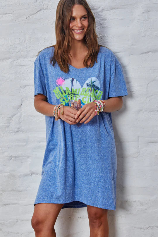 Miami Tee Dress - Blue