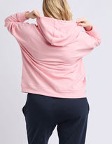 Beachy Long Sleeve Zip Hoodie - Rose