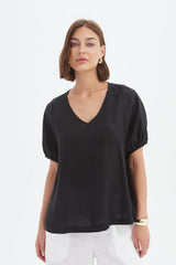 Bishop Sleeve Top - Black