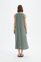 Inverted Pleat Dress - Petrol