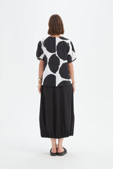 V Neck Bishop Sleeve Poplin Top