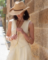 Cowboy Raffia Hat - Tea