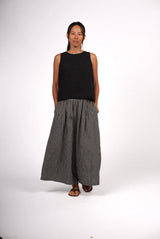 Montaigne French Linen Culottes in Black Gingham