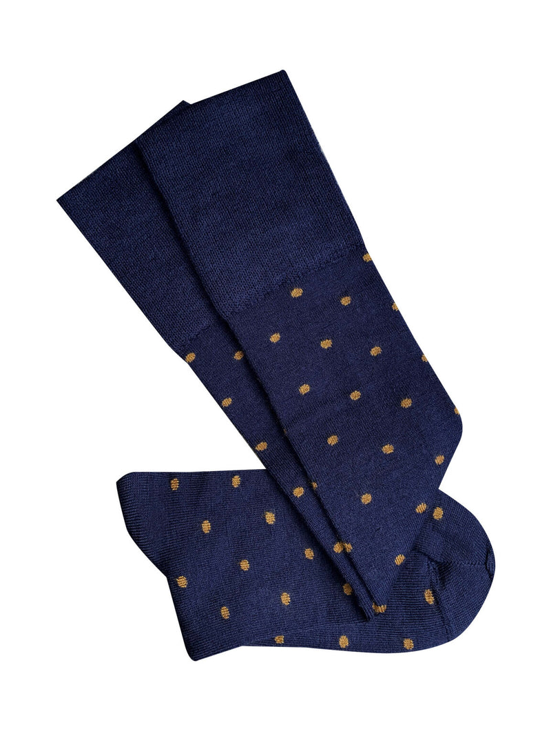 Merino Wool Socks - Dotty Navy O/S