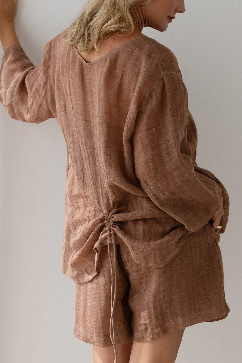 Tallows Linen Shorts - Clay