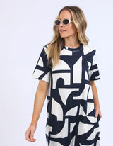 Dali Tee Dress - Navy