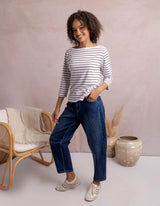 Eliza Boat Neck Tee - Stripe