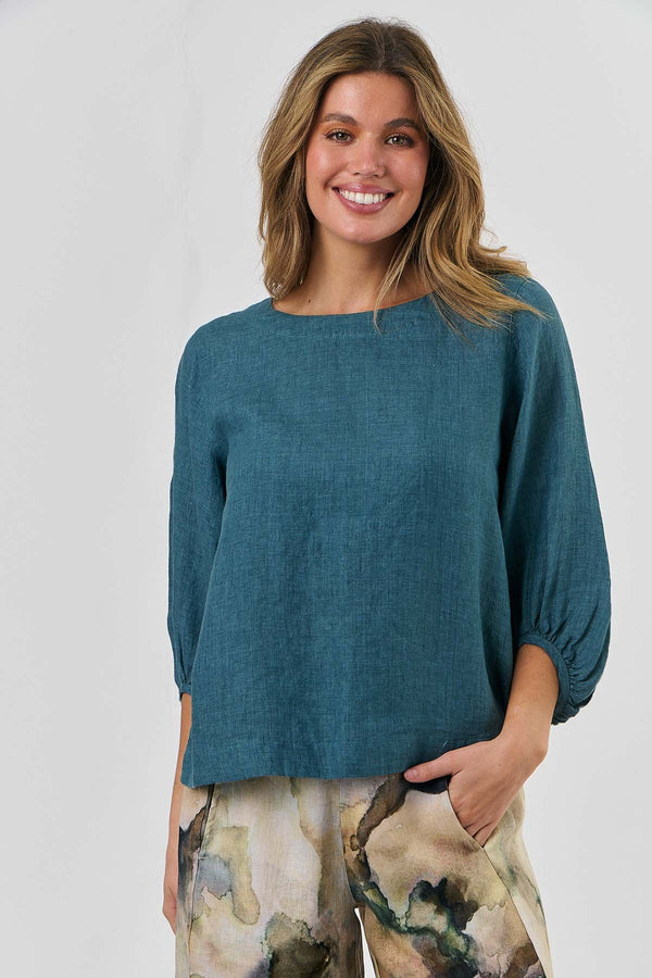 Linen Top - Eucalyptus