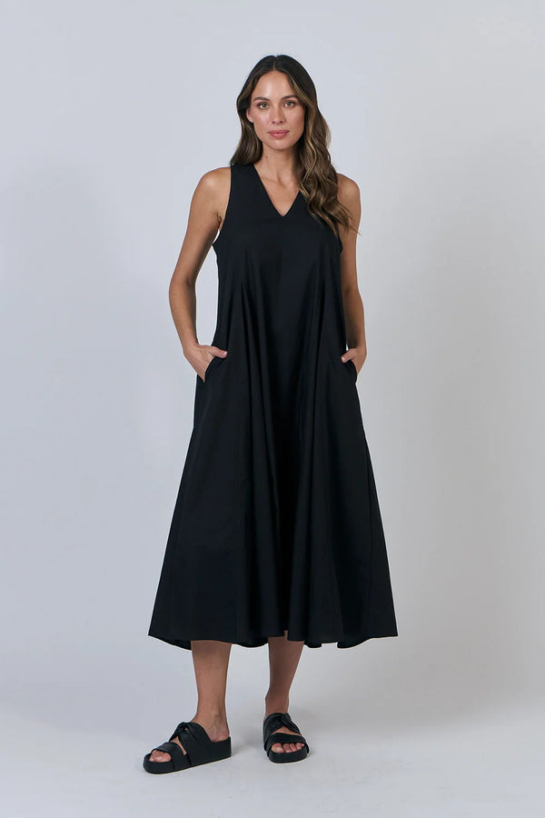 Black Linen Dress - Naturals