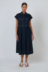 Poplin Dress - Ink