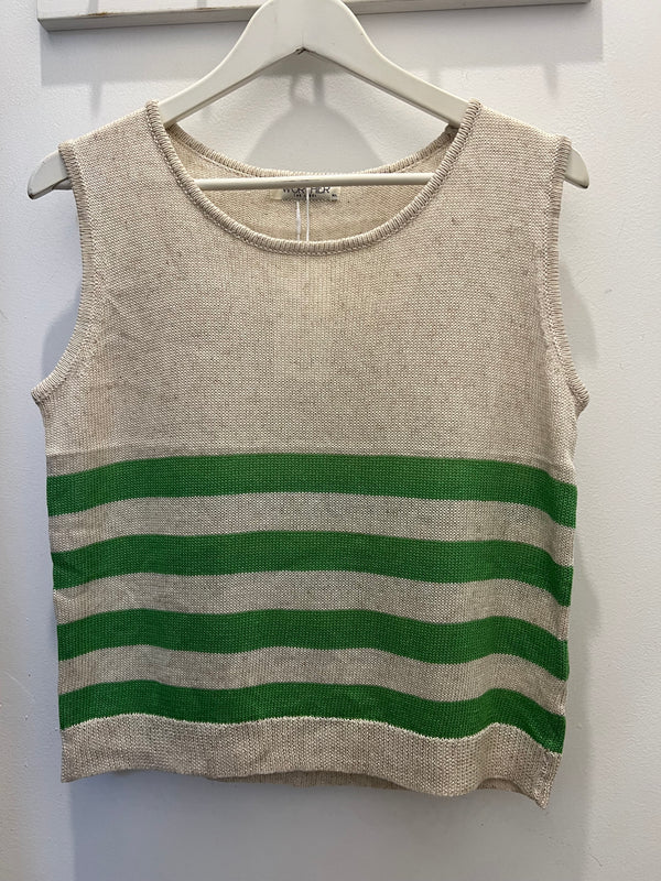 Sailor Striped Tank - Beige / Green
