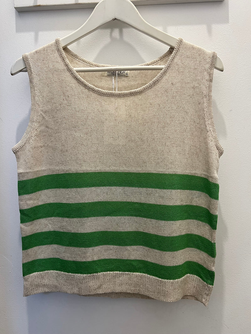 Sailor Striped Tank - Beige / Green