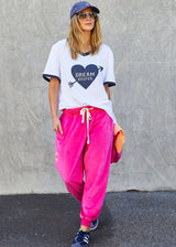 Ringer Tee - White /Navy