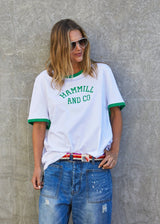 Ringer Tee - White /Green