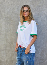 Ringer Tee - White /Green