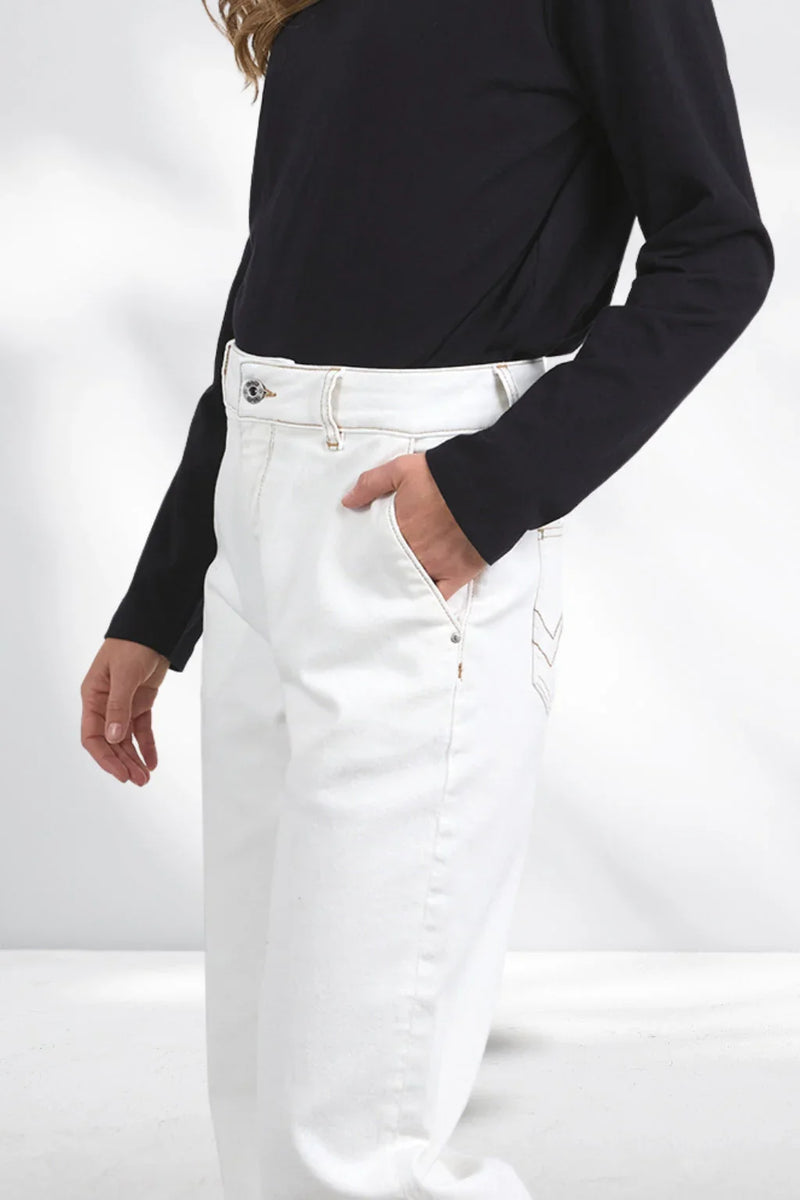 Izzy Wide Leg Jean - Vintage White