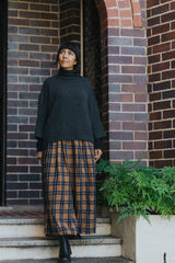 Montaigne Culottes in Blue Tweed - French Linen