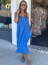 LOL ALICE EMBROID MAXI DRESS - Cobalt