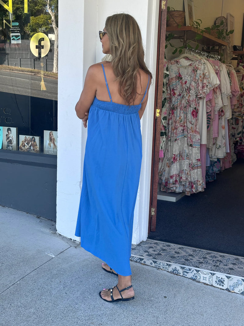 LOL ALICE EMBROID MAXI DRESS - Cobalt