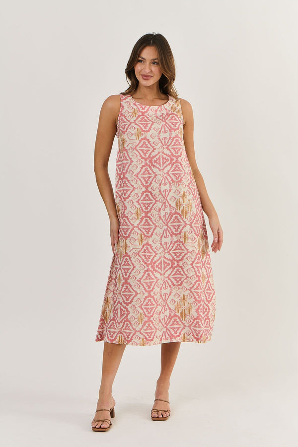 Linen Dress - Ikat