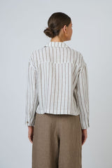 Cropped Linen Jacket - Travertine