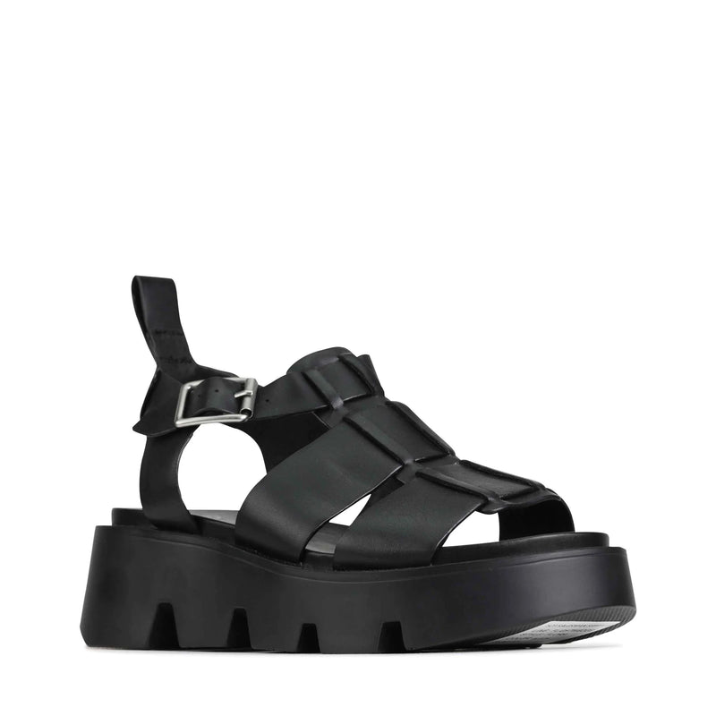 EOS Kailan Leather Sandal - Black