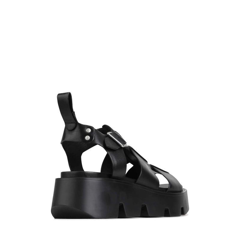 EOS Kailan Leather Sandal - Black
