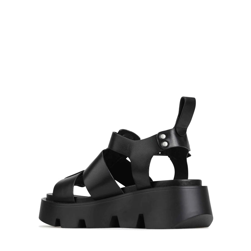 EOS Kailan Leather Sandal - Black