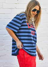 Love 1976 Stripe Retro Tee - Navy